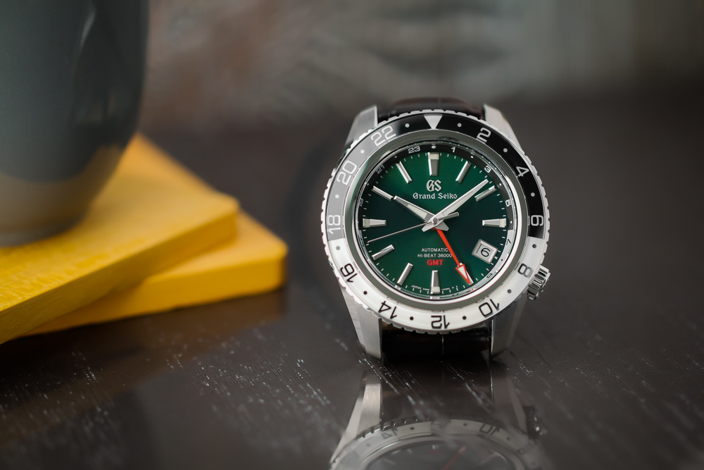 Grand Seiko SBGJ239 Hi-Beat GMT green-dial men's wristwatch