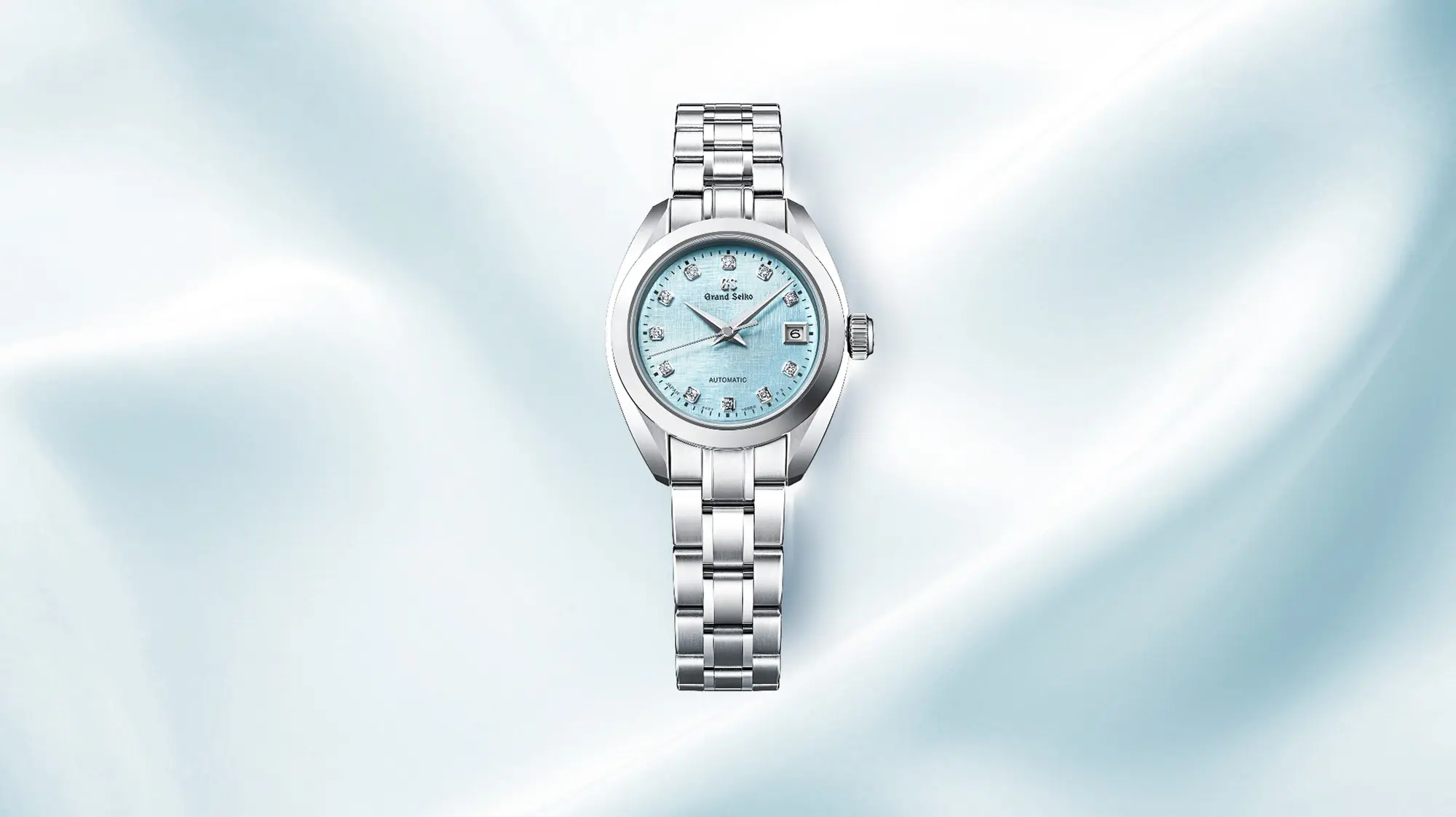 Grand Seiko STGK023 ladies watch with blue dial.